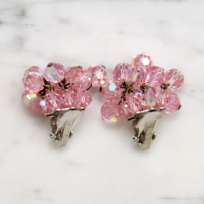 Pretty Pink Bead Cluster Earrings by Laguna