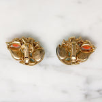 Faux Coral & Turquoise Earrings by Trifari