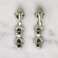 Dramatic Green Rhinestone Drop Earrings by Lisner
