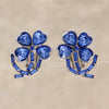 Lucky Blue Rhinestone Four-Leaf Clover Earrings by ORA