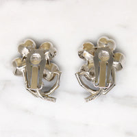 Lucky Blue Rhinestone Four-Leaf Clover Earrings by ORA