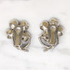 Lucky Blue Rhinestone Four-Leaf Clover Earrings by ORA