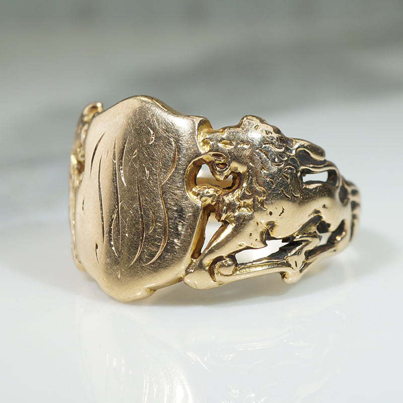 19thc Lion Signet Ring