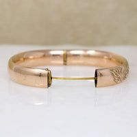 Antique Floral Gold Filled Bangle with Paste Accents