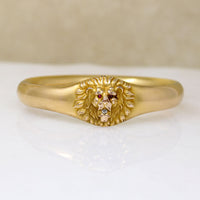 Noble Lion's Head Gold Filled Victorian Bangle