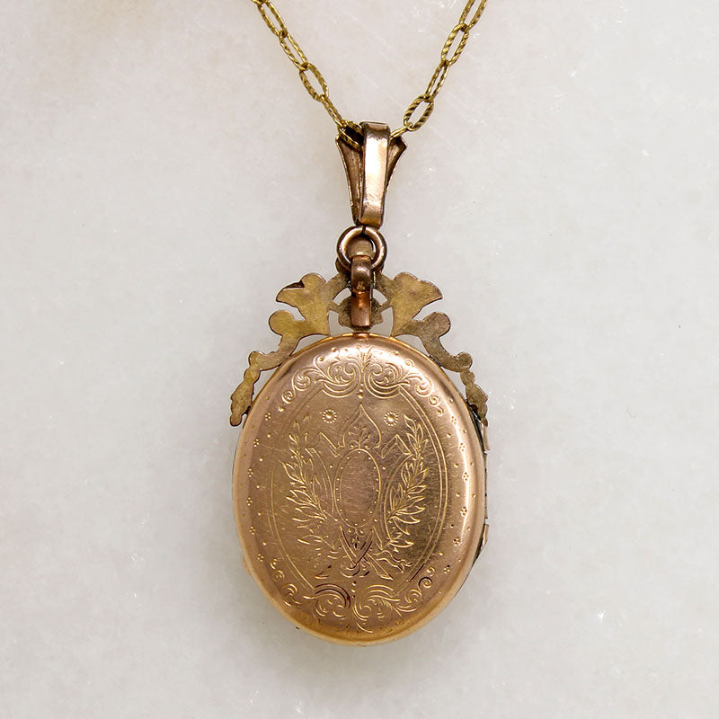 Ornate Gold Filled Victorian Floral Locket 