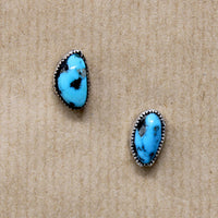 Turquoise Nuggets in Sterling Stud Earrings
