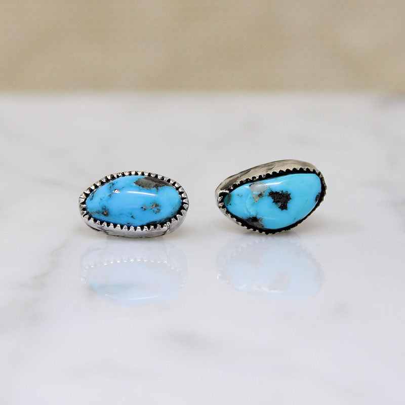 Turquoise Nuggets in Sterling Stud Earrings