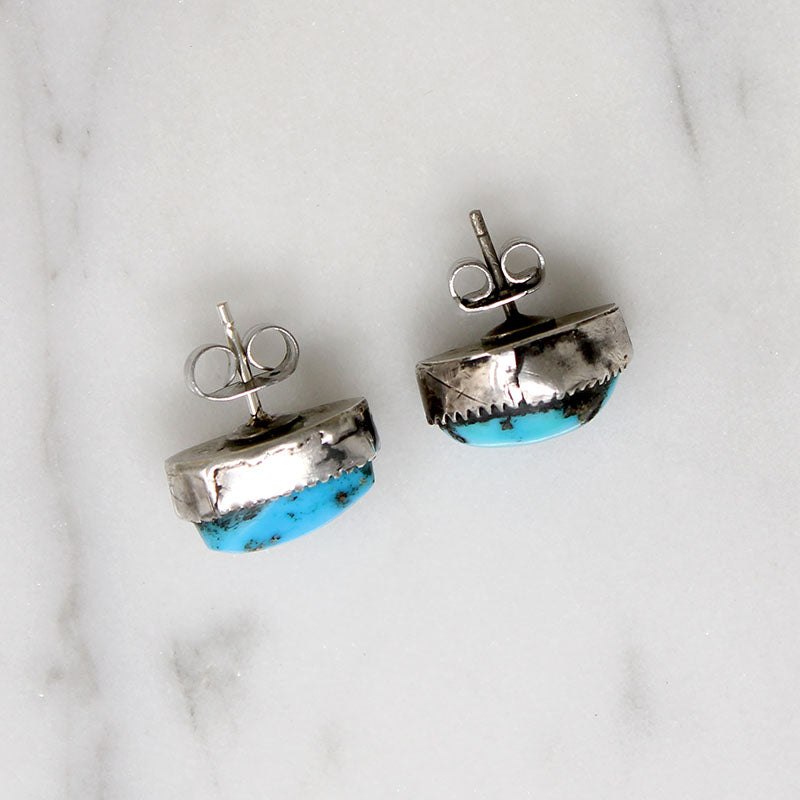 Turquoise Nuggets in Sterling Stud Earrings