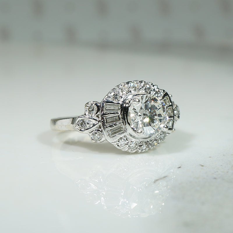 Stunning Mid Century Diamond Engagement Ring