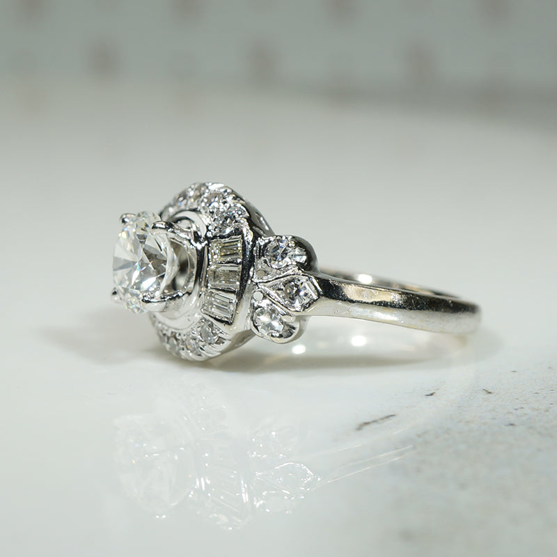 Stunning Mid Century Diamond Engagement Ring