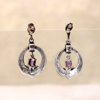 Deco Style Sterling Earrings with Amethyst& Marcasite