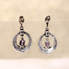 Deco Style Sterling Earrings with Amethyst& Marcasite