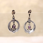 Deco Style Sterling Earrings with Amethyst& Marcasite