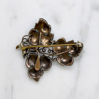 Pavé Persian Turquoise Grape Leaf Brooch