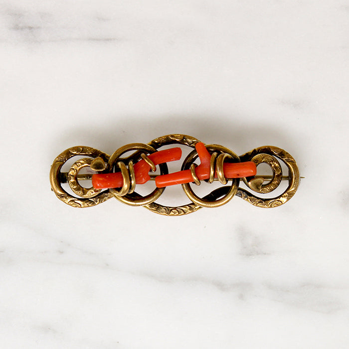 Very Victorian Vivid Branch Coral Brooch