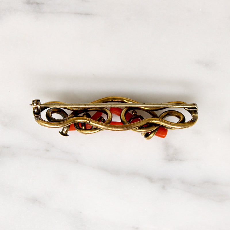 Very Victorian Vivid Branch Coral Brooch
