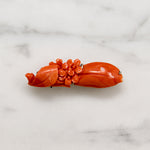 Art Deco Era Carved Coral Flora Brooch