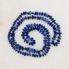 Lapis Lazuli Nugget Beads on Blue Silk