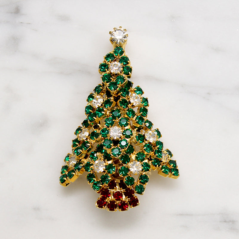 Eisenberg Ice Forest Green Christmas Tree Brooch