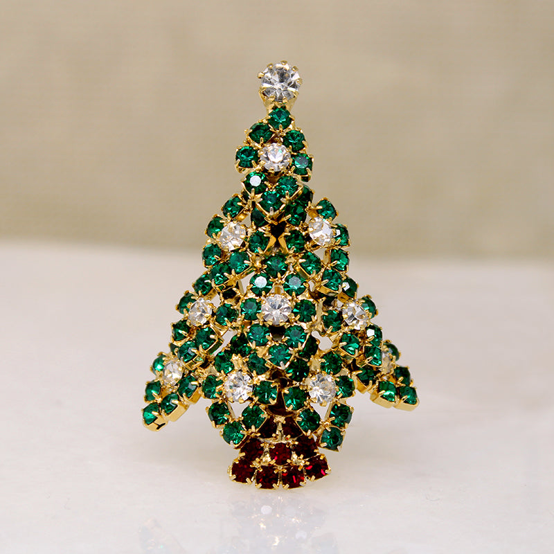 Eisenberg Ice Forest Green Christmas Tree Brooch