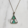Triangles Turquoise & Mother of Pearl Inlay Pendant