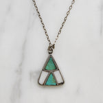 Triangles Turquoise & Mother of Pearl Inlay Pendant