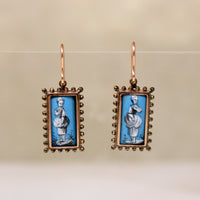 Coy Swiss Miss Enamel Victorian Earrings