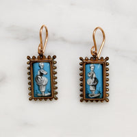 Coy Swiss Miss Enamel Victorian Earrings