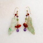 Saucy Jade Fish, Pearl, Carnelian & Amethyst Earrings
