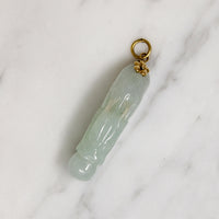 Potent Dragon's Head Jade Pendant with Gold Fittings