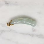 Potent Dragon's Head Jade Pendant with Gold Fittings