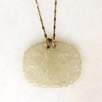 Exquisite Carved Jade on Fancy Silver Gilt Chain