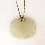 Exquisite Carved Jade on Fancy Silver Gilt Chain