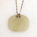 Exquisite Carved Jade on Fancy Silver Gilt Chain
