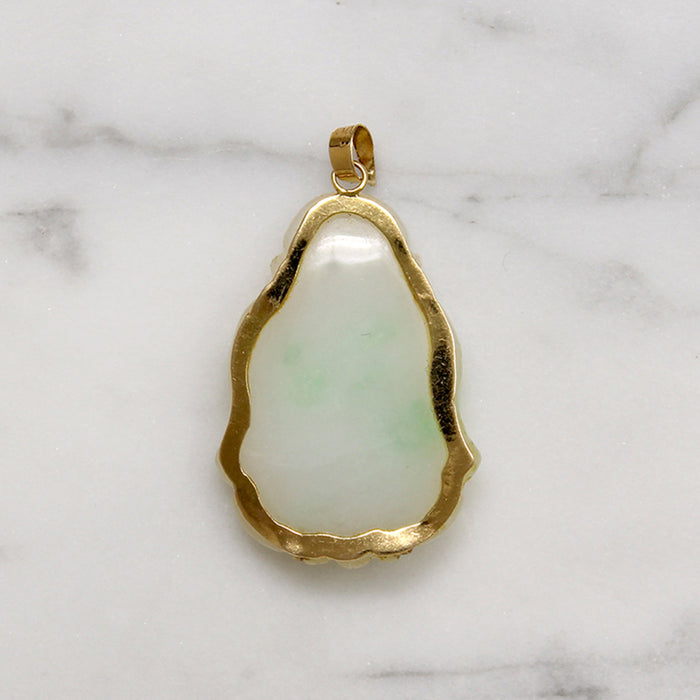 Jolly Jade Buddha in 14k Gold Pendant
