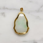 Jolly Jade Buddha in 14k Gold Pendant