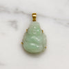 Chubby Little Jade Buddha in 14k Gold Frame