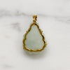Chubby Little Jade Buddha in 14k Gold Frame