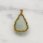 Chubby Little Jade Buddha in 14k Gold Frame