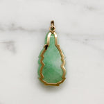 Serene Guanyin Jade & 14k Gold Pendant