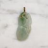 Pair of Plums Jade Pendant with 14k Gold Bale