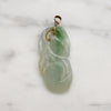 Pair of Plums Jade Pendant with 14k Gold Bale