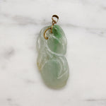 Pair of Plums Jade Pendant with 14k Gold Bale
