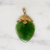 Antique Jade Heart with Ornate 18k Gold Bale
