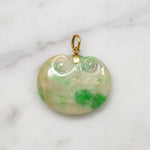 Antique Jade Bat Pendant with 14k Gold Fittings