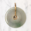 Grey-Green Jade Circle & 14k Gold Pendant 