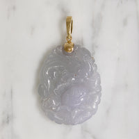 Peacock & Peony Lavender Jade with 14k Gold Fittings