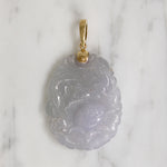 Peacock & Peony Lavender Jade with 14k Gold Fittings