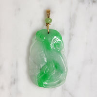 "Jade" Glass & Gold Dragonfish Pendant